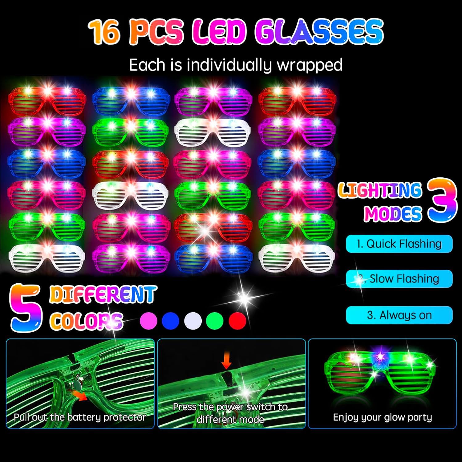 MEZHOBBY foam glow sticks glow vividly in a 16-inch format for night celebrations