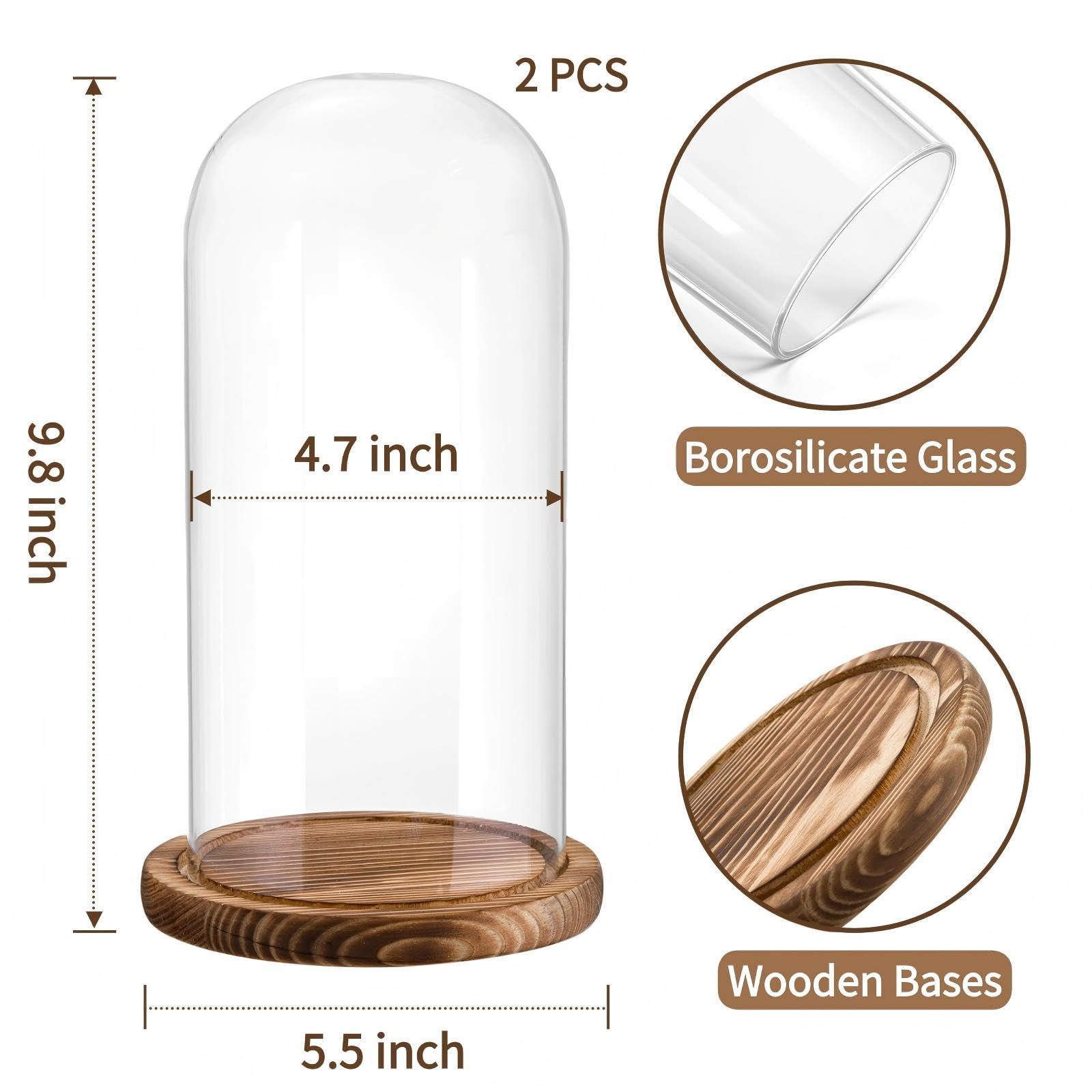 Mezzi borosilicate glass cloche is crystal clear and lightweight.