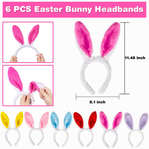 MGparty bunny ears headband plush close-up showing soft material