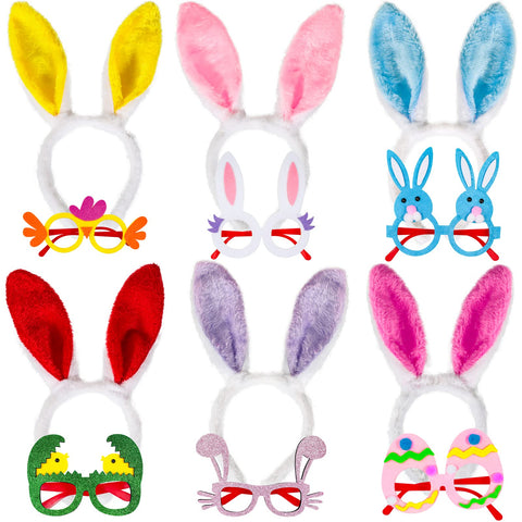 MGparty Easter bunny ears headband with plush detail for comfortable wear