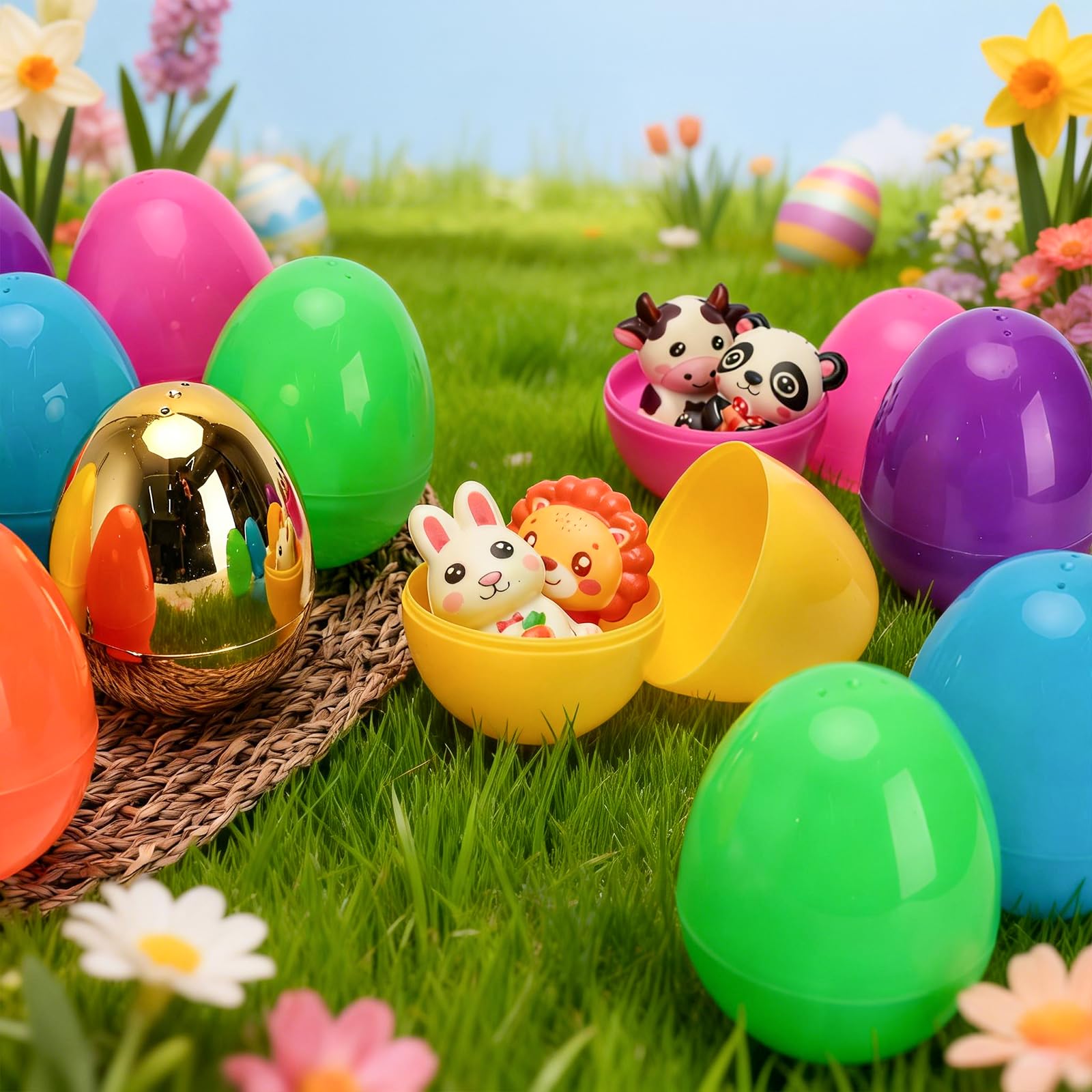 MGparty pink 4-inch Easter egg adding color to baskets.