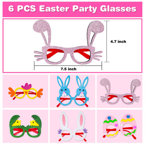 MGparty Easter glasses frames with felt accents for gentle wear