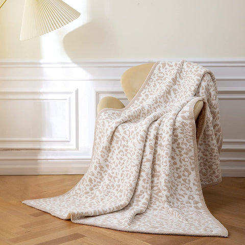 MH MYLUNE HOME khaki leopard throw complements neutral decor