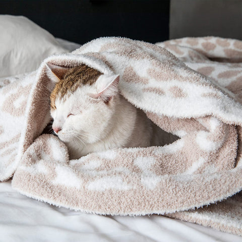 MH MYLUNE HOME machine washable leopard blanket for easy care