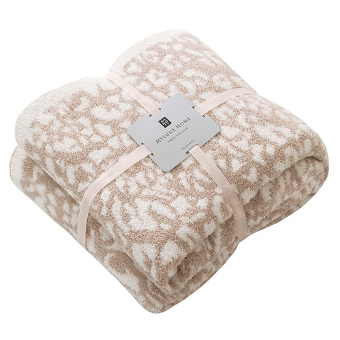 MH MYLUNE HOME leopard throw blanket on sofa for cozy warmth