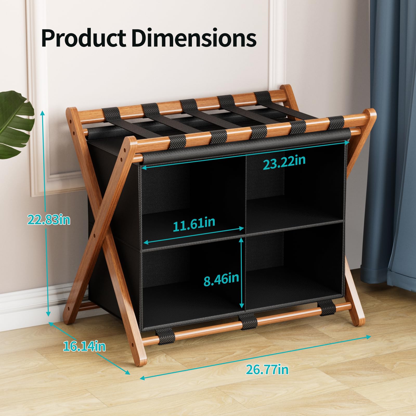 Folded MHACVVO luggage rack stores neatly under the bed for space saving