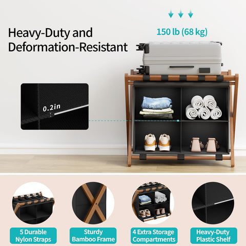 MHACVVO luggage rack in a guest room ready for easy luggage staging