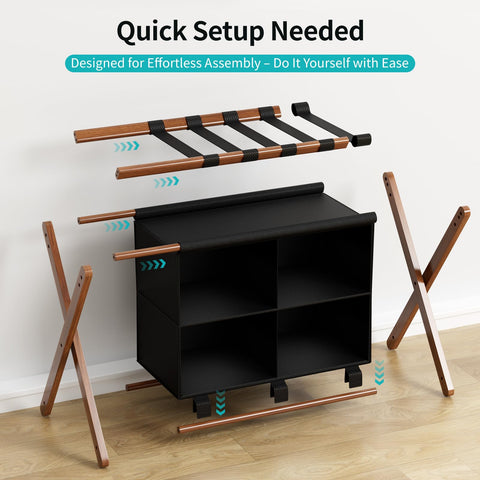 MHACVVO luggage rack folded stores behind a door for space saving