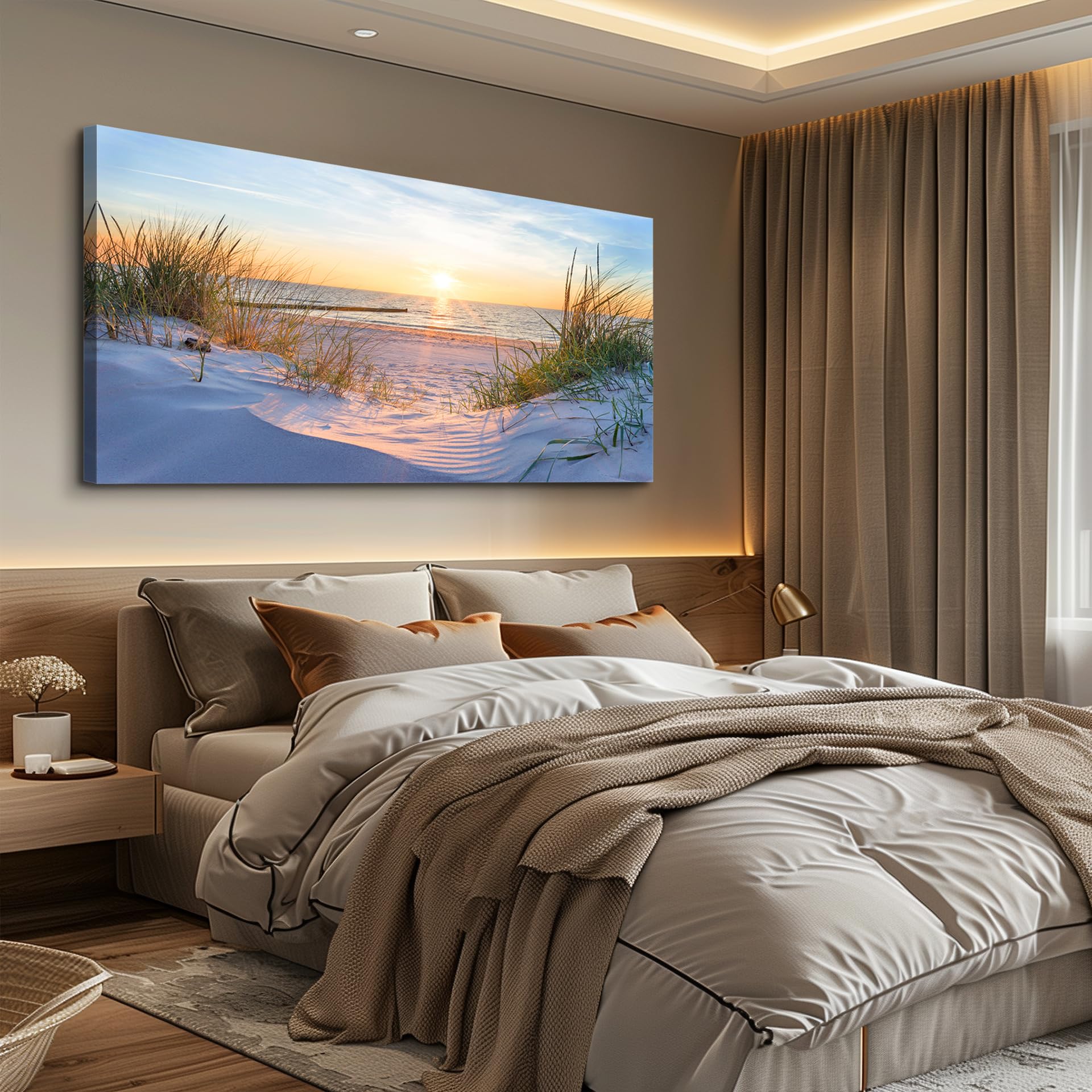 MHARTK66 wall art beach ocean landscape enhances atmosphere and long-lasting color.