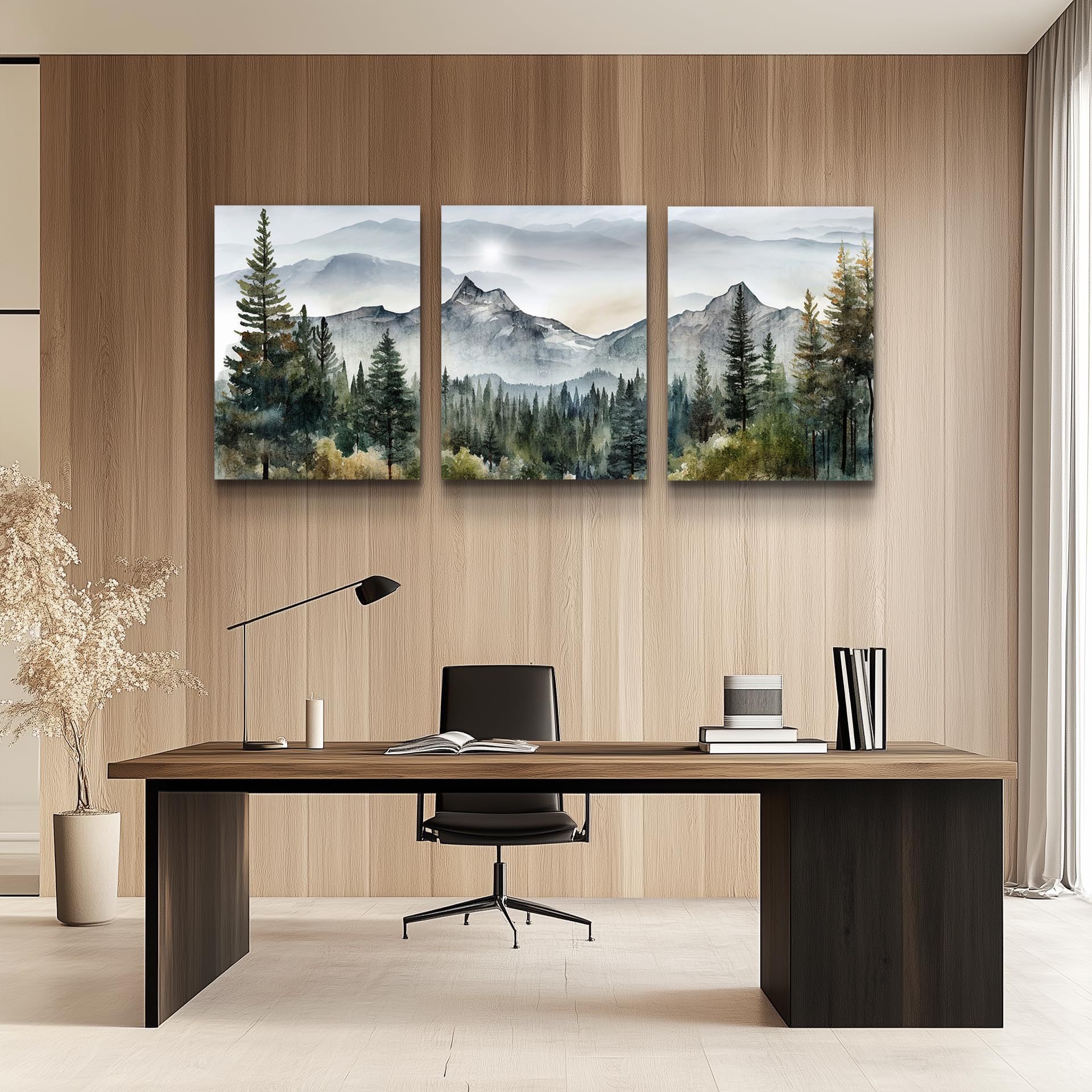 MHARTK66 forest landscape ink painting on wall decor for focal points.