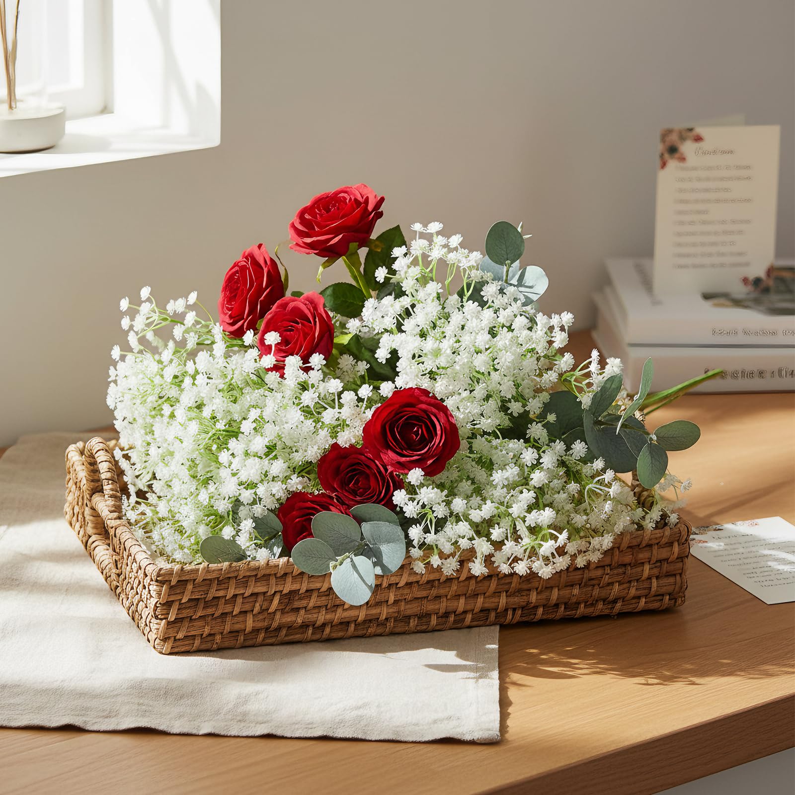 MHMJON wedding centerpieces with white baby's breath