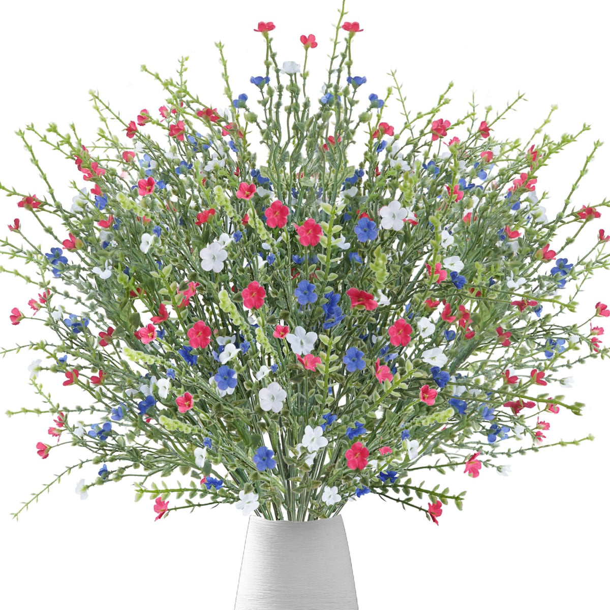 MHMJON red-white-blue bouquet with vivid silk petals for Fourth of July centerpieces