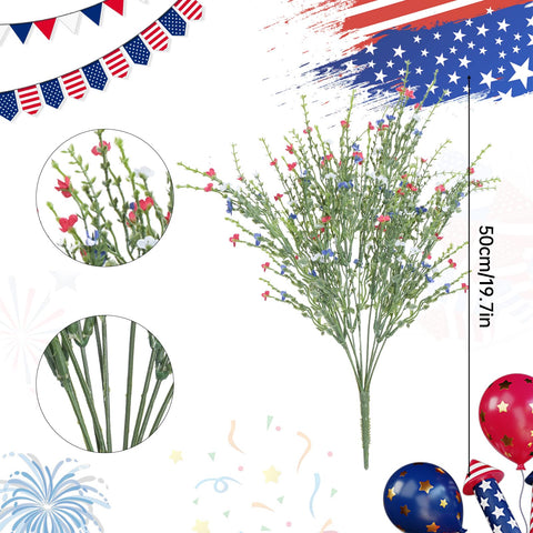 MHMJON patriotic silk flowers in red, white, blue for stylish home decor