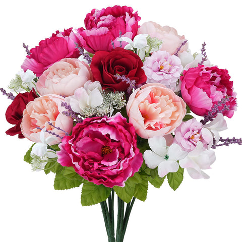 MHMJON spring cemetery flowers two bundles, 18 inches, ideal for gravesite decor.