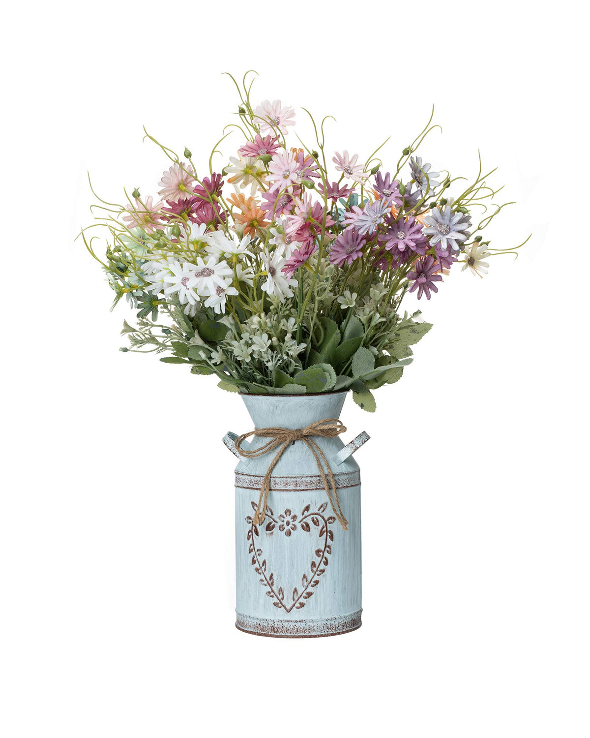 MiaTen daisy flowers in vase six-piece set for rustic farmhouse decor.