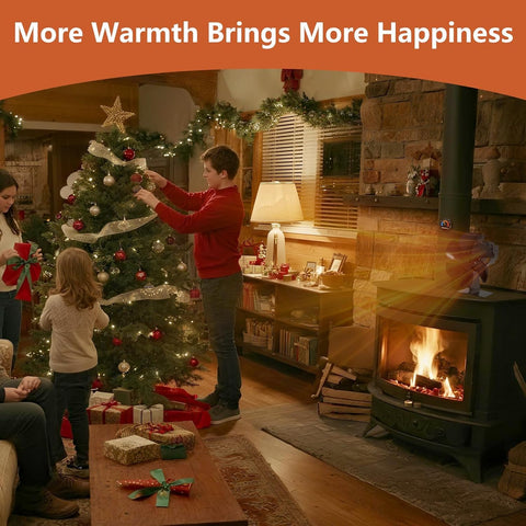Miaton fireplace fan with thermometer base for monitoring heat levels