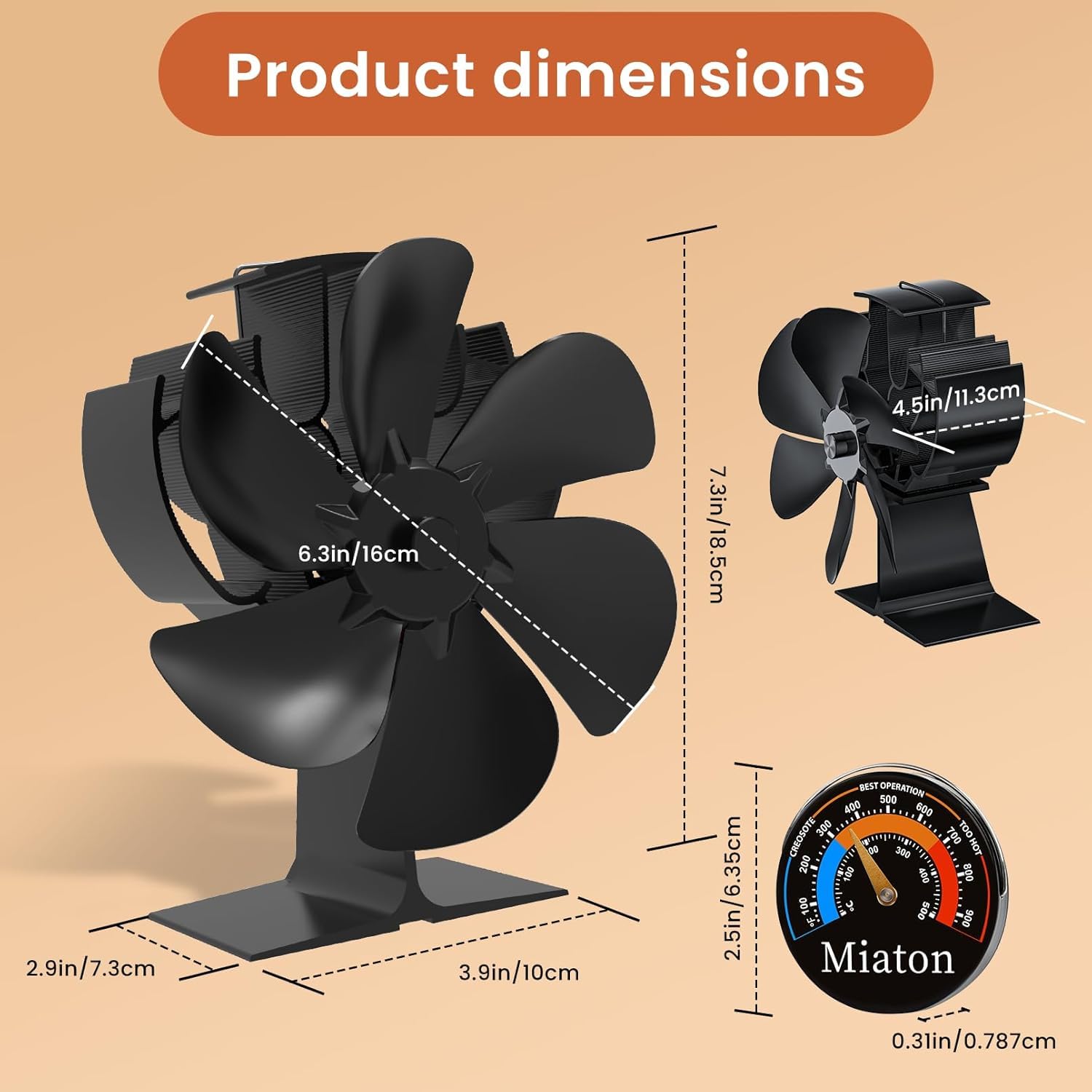 Miaton stove fan with temperature sensor lets you monitor heat