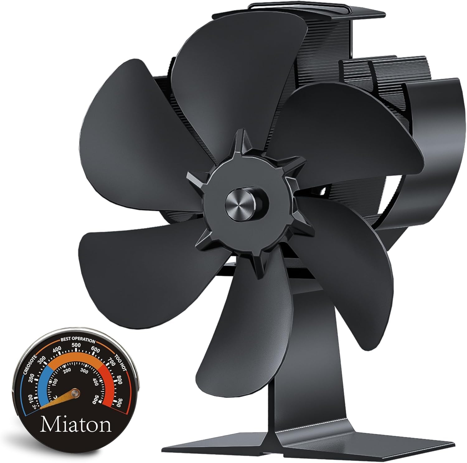 Miaton wood stove fan in action promoting even warmth across the room
