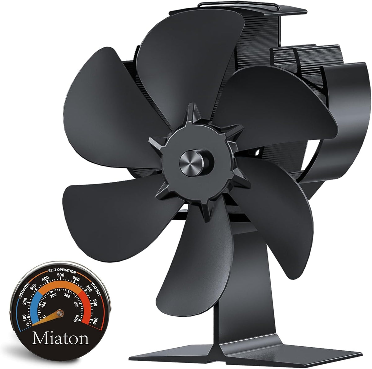 Miaton wood stove fan in action promoting even warmth across the room