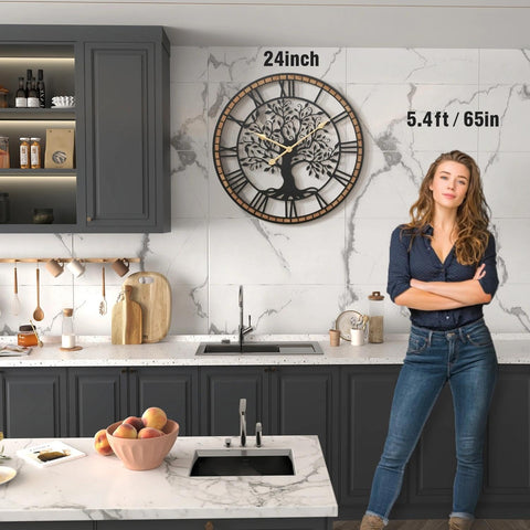 Micasso wall clock with thick frame for timeless vintage style.