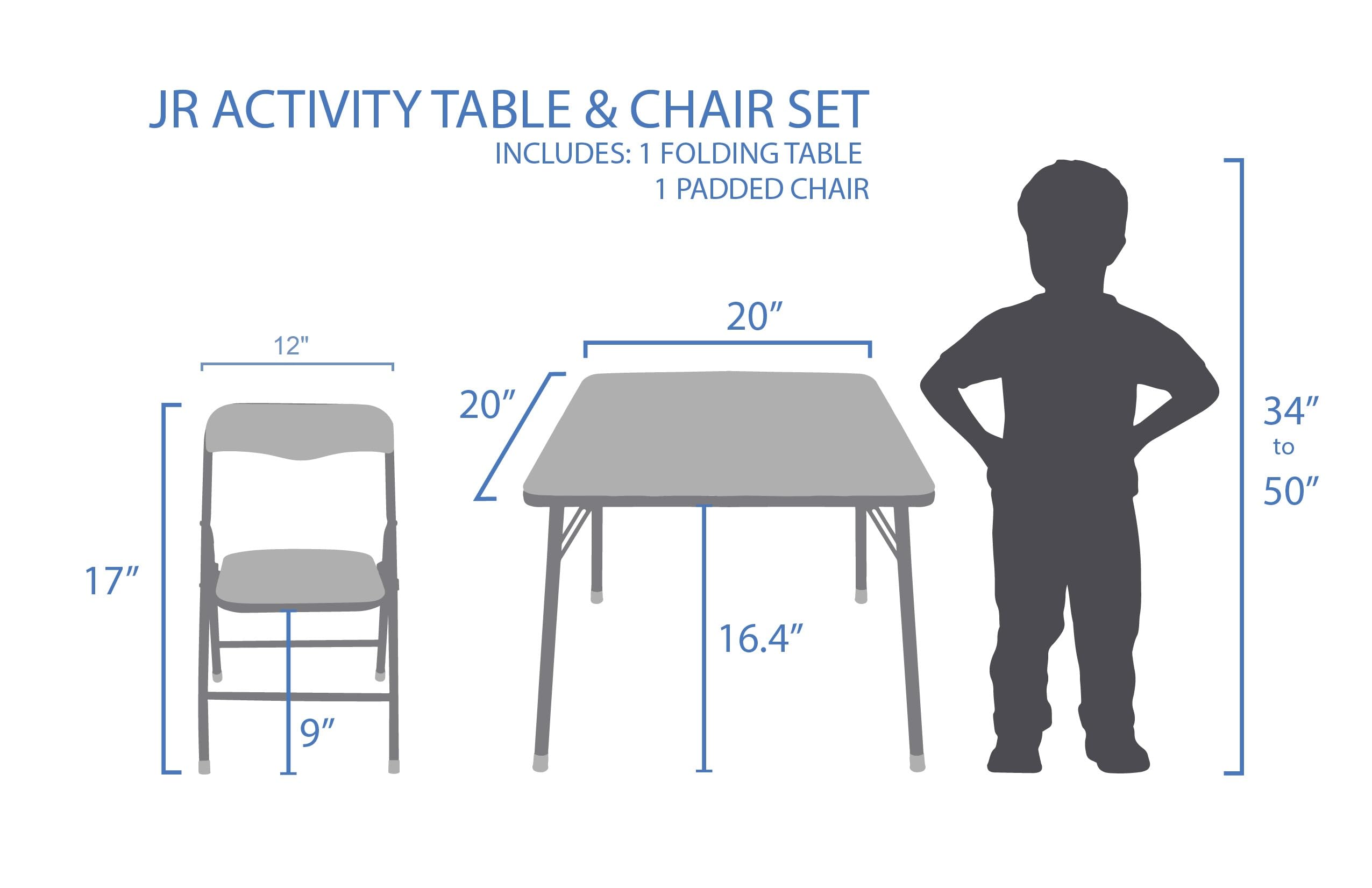 Mickey Mouse table dimensions 20 by 20 inches providing ample play space