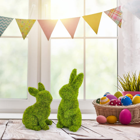 MicoSim moss bunny standing medium garden-friendly decorative accent.