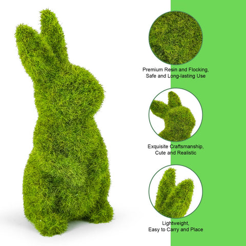 MicoSim moss bunny standing small creates vertical interest on tabletops.