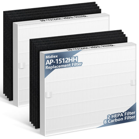 Midiex AP-1512HH 2-pack HEPA filters front view for cleaner indoor air