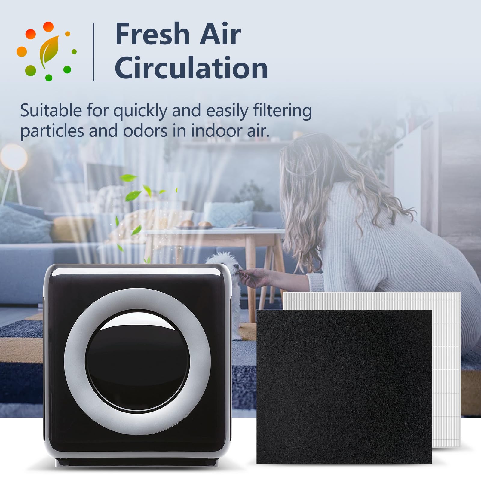 Midiex AP-1512HH carbon pre-filters close-up for odor control