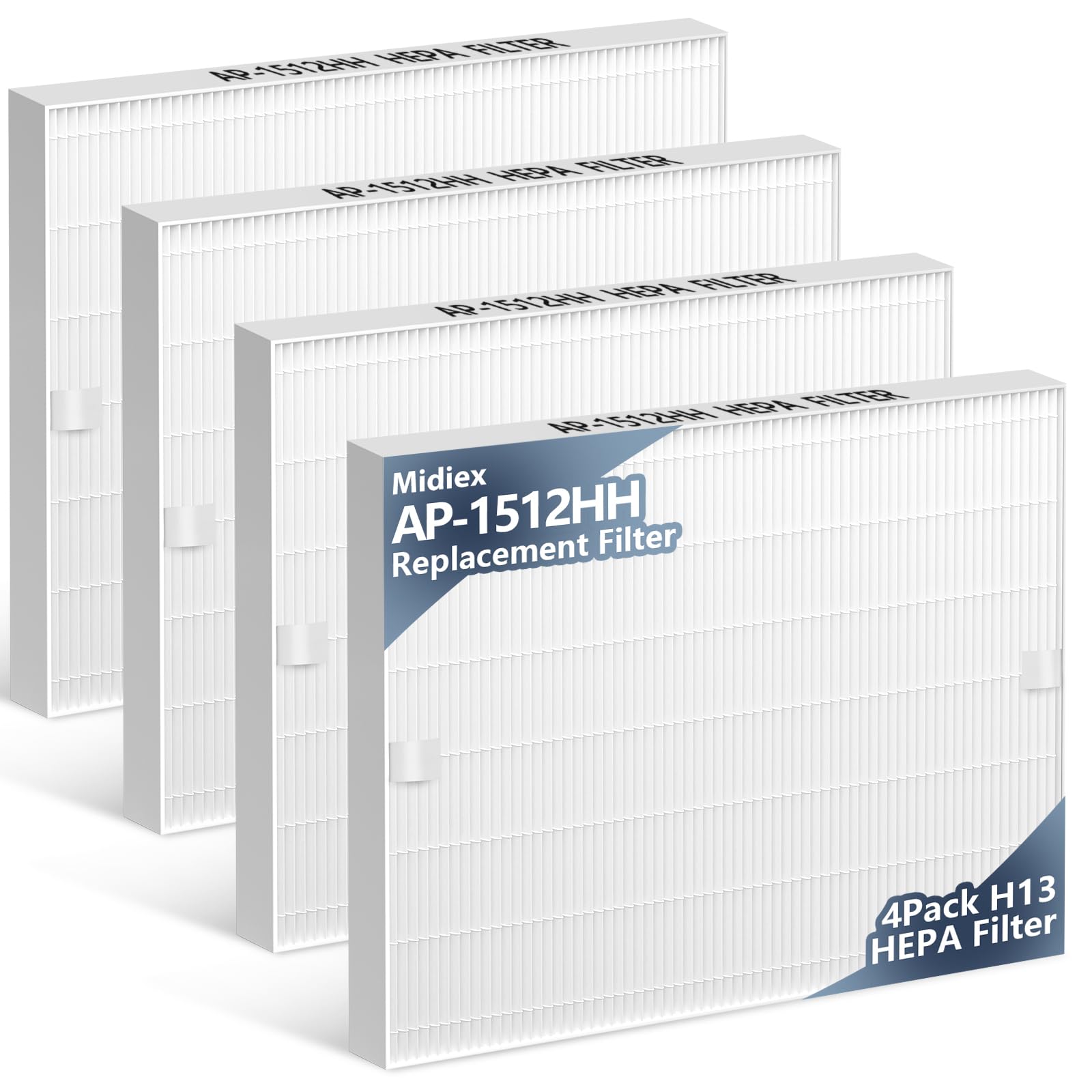 Midiex AP-1512HH four-pack box for quick, convenient filter replacements.