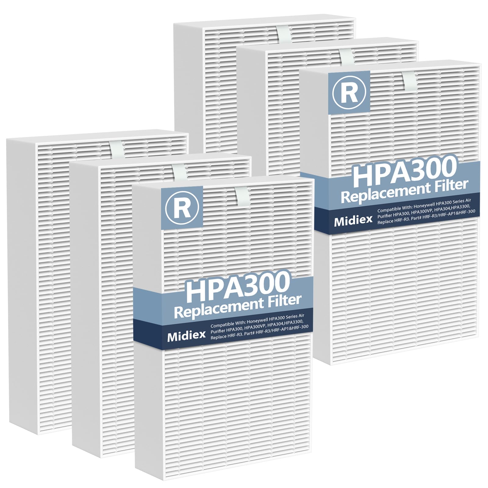 Midiex HPA300 filter pack for HPA300 purifiers improves air filtration efficiency.