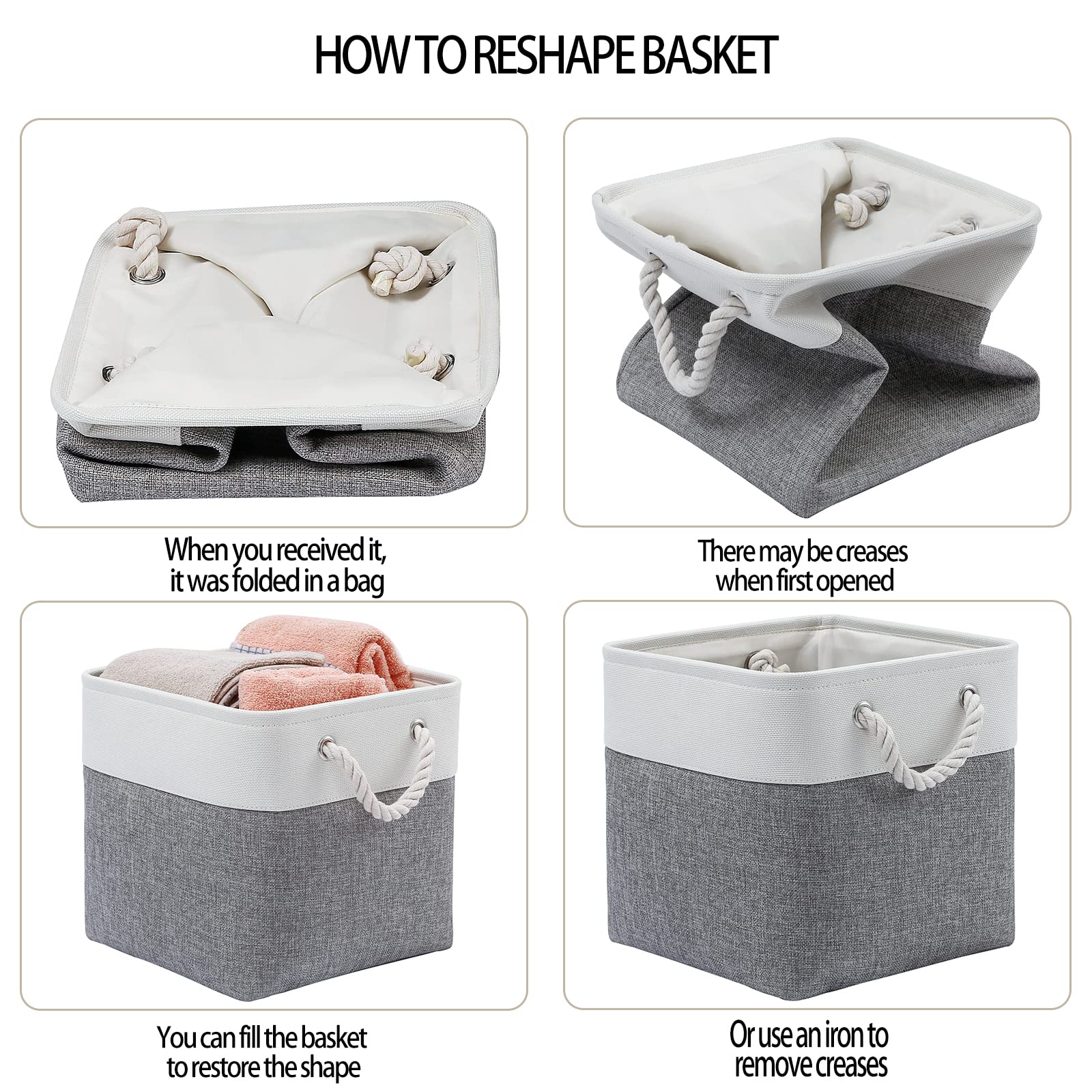 MidmmVick cube bin folded for compact, space saving storage