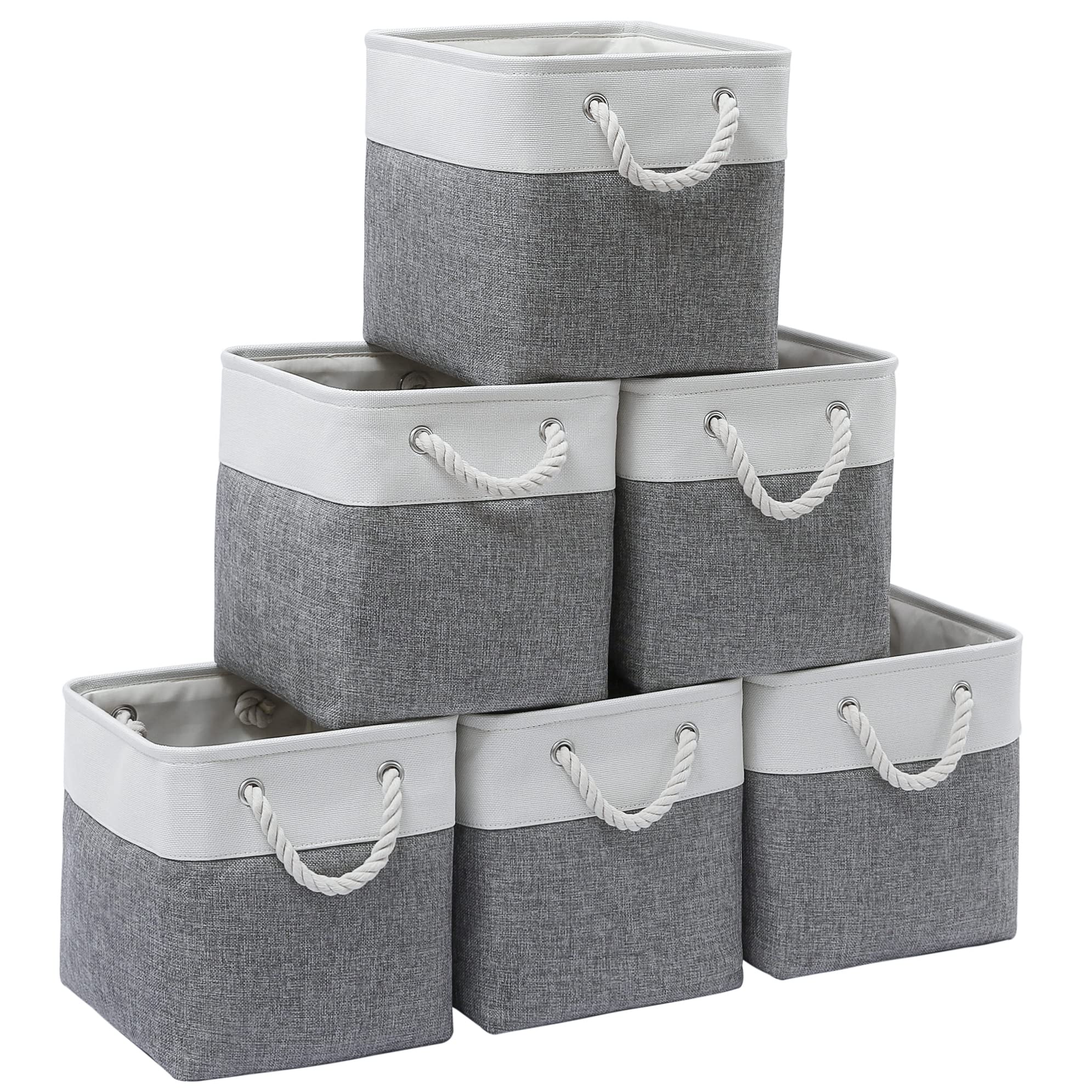 MidmmVick cube bin top view with rope frame preserves shape for easy storage