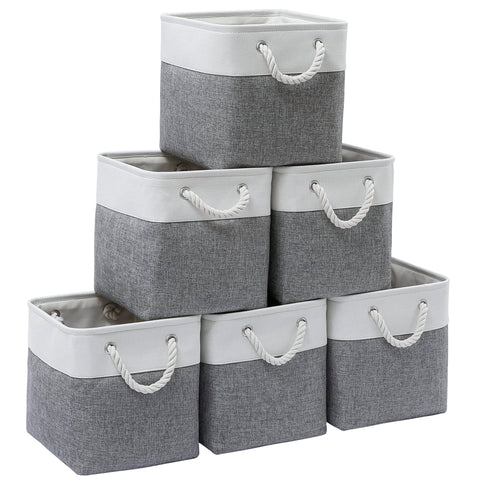 MidmmVick cube bin top view with rope frame preserves shape for easy storage