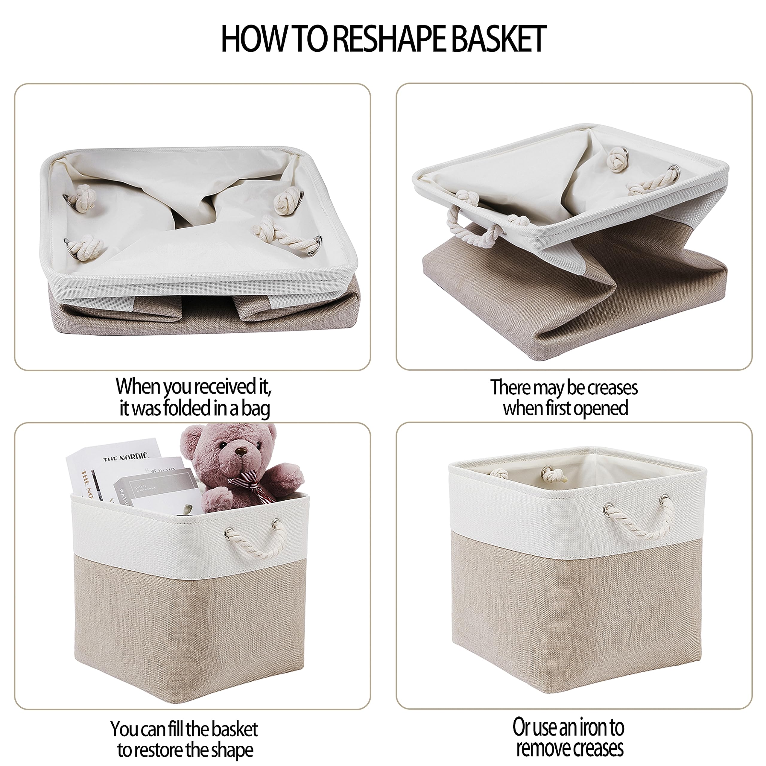 MidmmVick cube bin linen texture adds soft, durable storage option.
