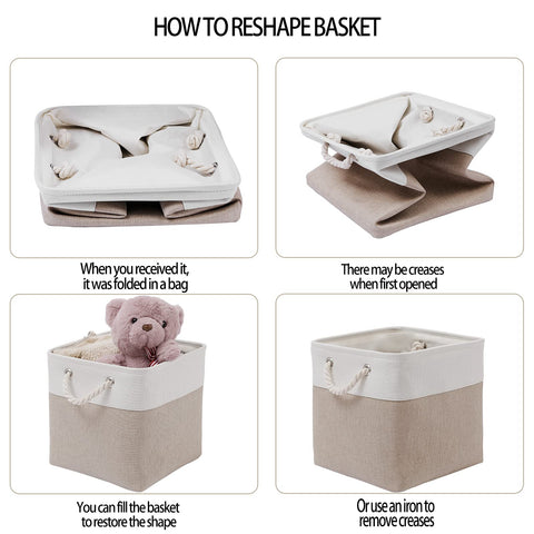 MidmmVick cube storage bin with ropes provides stable shape