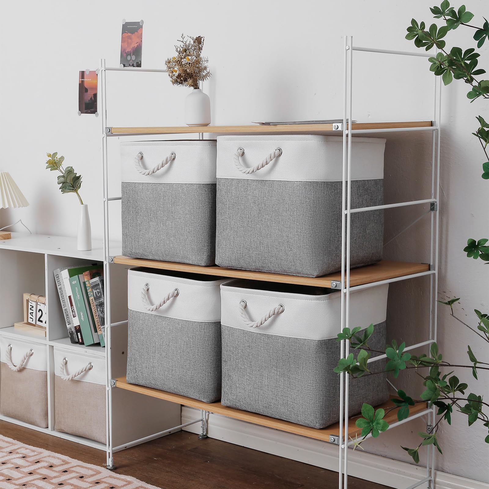 MidmmVick 13x13 foldable bin space-saving on closet shelves
