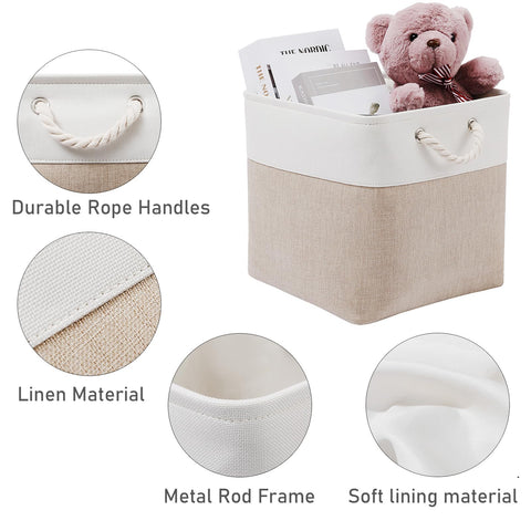 Store towels or toiletries in the bathroom using these sturdy organizers.