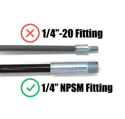 Midwest Hearth fiberglass rod detail showing durable .350 inch diameter for manual sweeping.