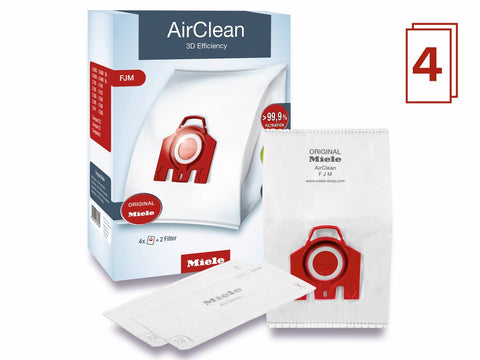 Closeup of Miele AirClean 3D FJM bags showing seal integrity.