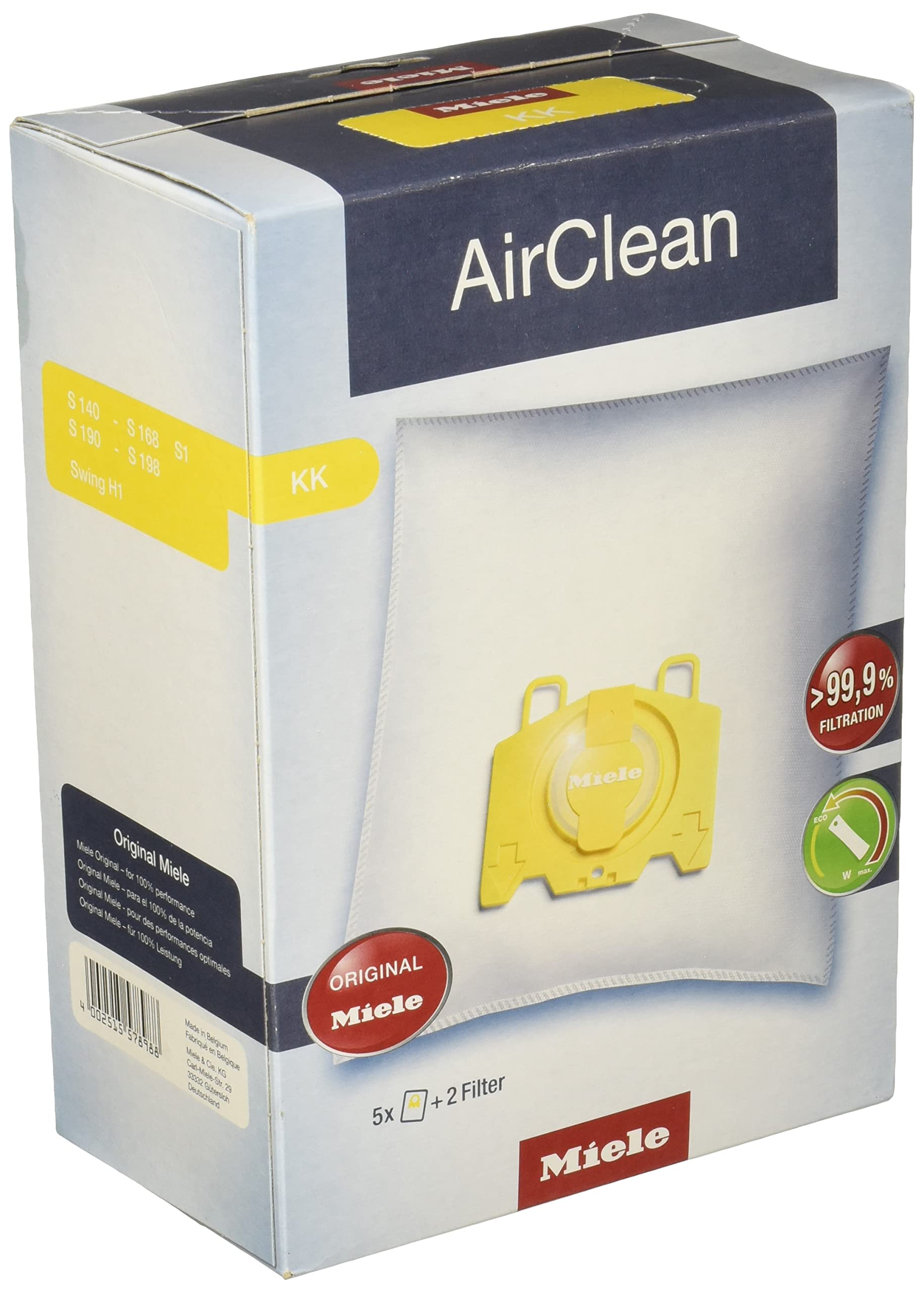 Miele AirClean 3D KK bag pack for efficient filtration and easy replacement.