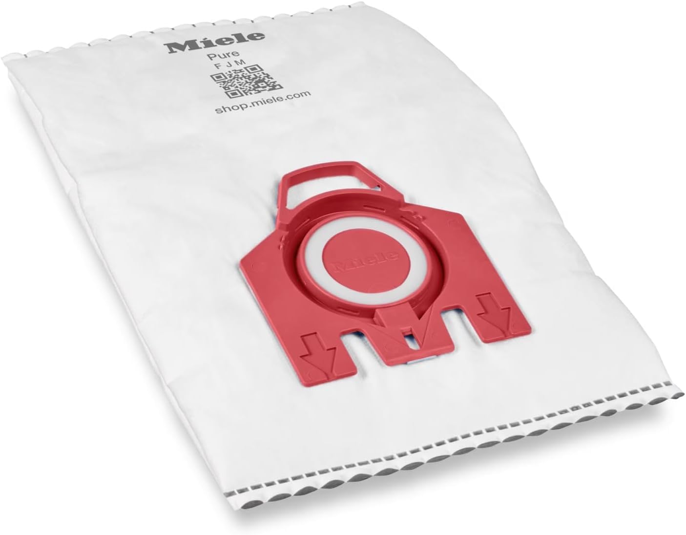 Close-up of spring-loaded self-closing seal on Miele bags.
