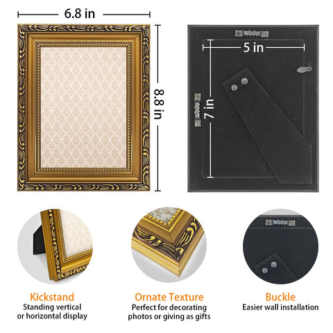 MIEVU 5x7 gold frame side view shows lightweight, easy rearranging