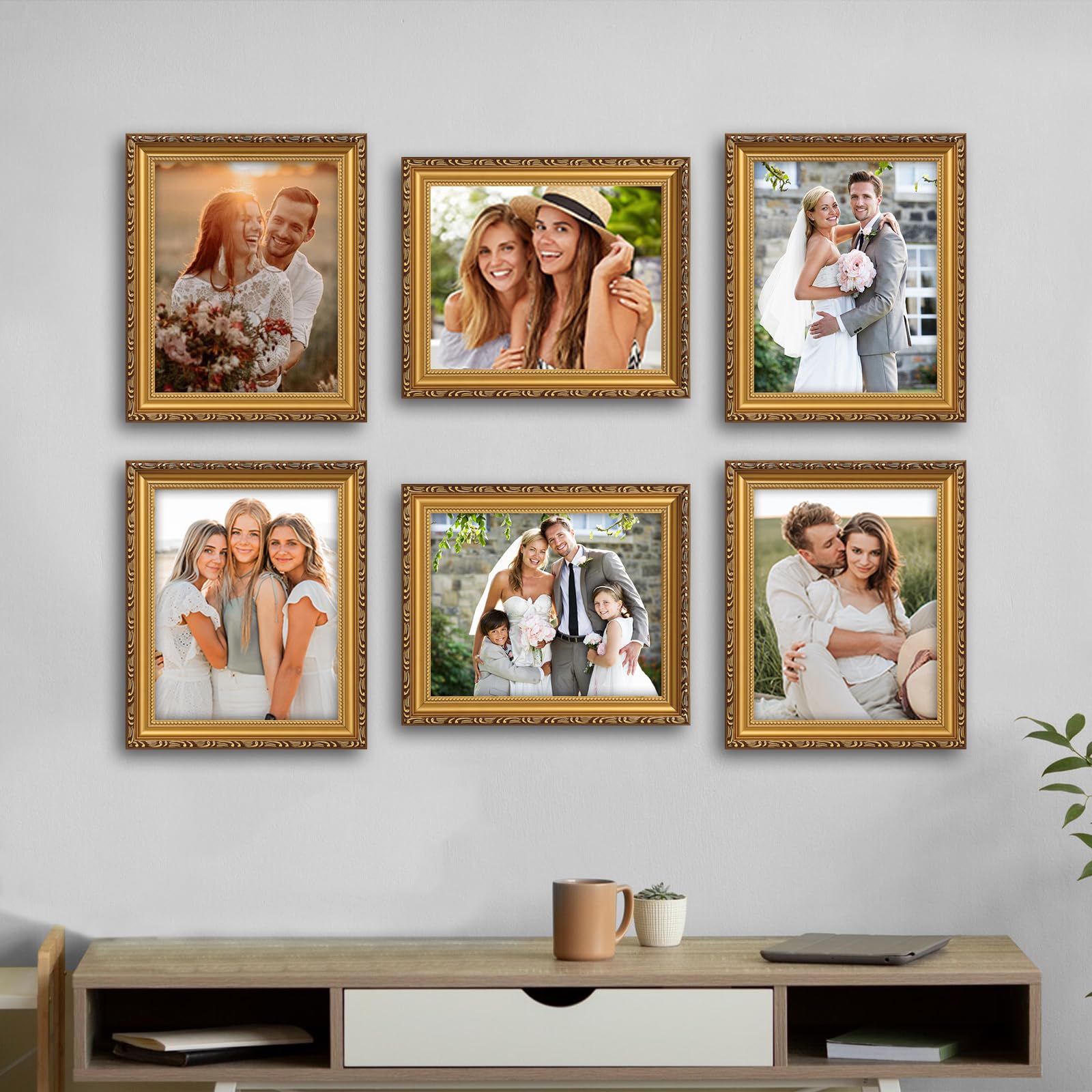 Six-frame bundle offers versatile display options on shelves or mantels