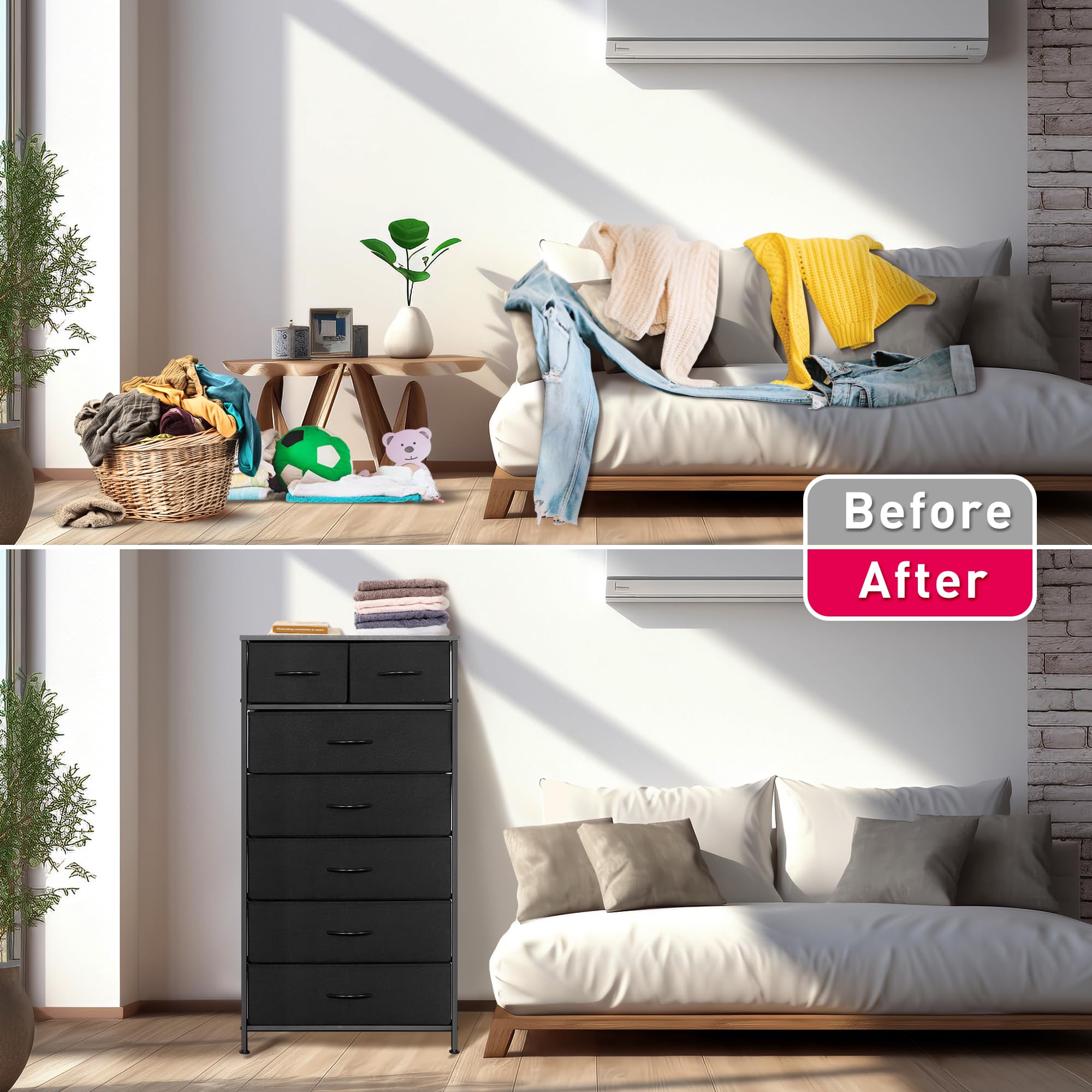 Mifuro tall dresser adjustable feet protect floors on uneven surfaces