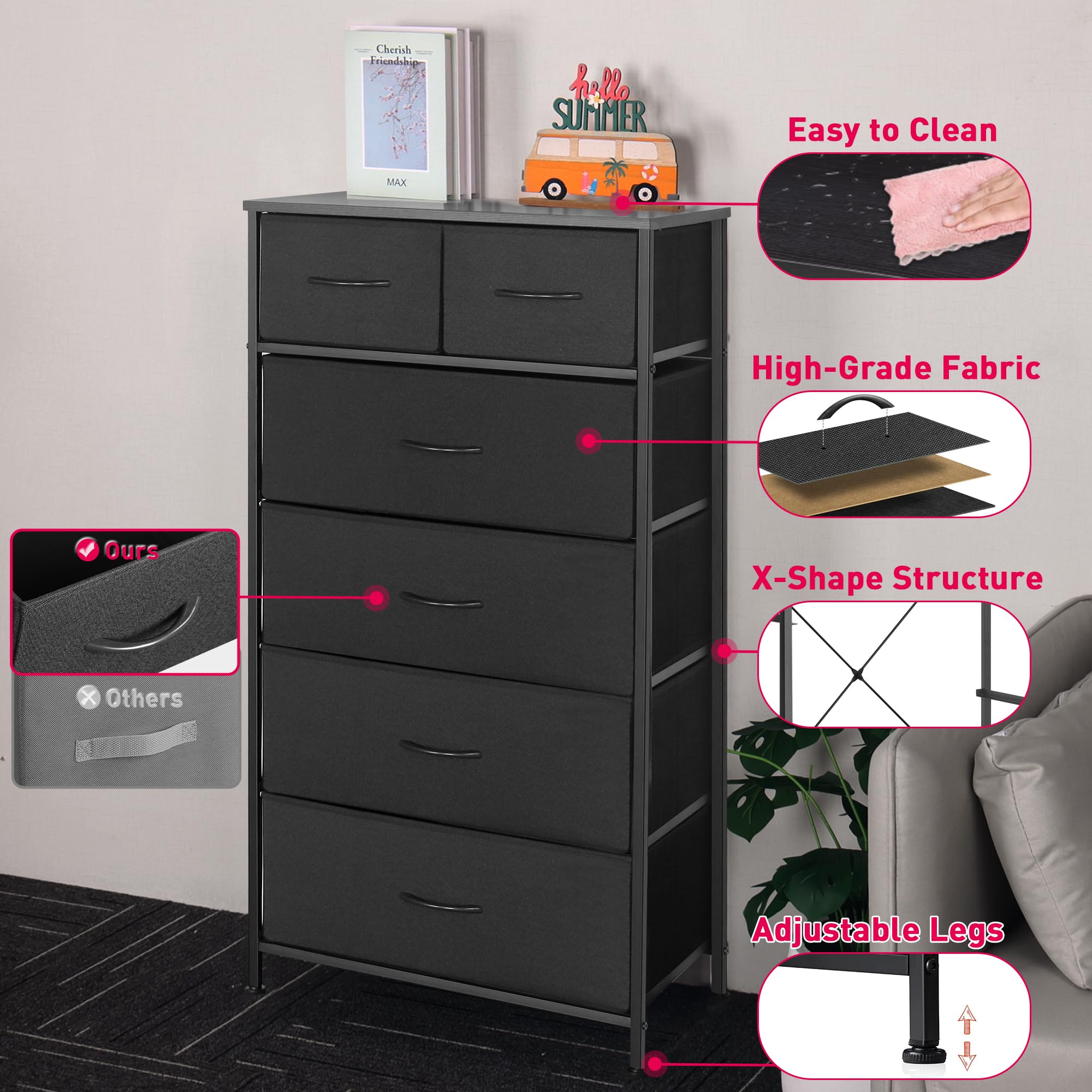 Mifuro tall dresser fits bedrooms, closets, entryways and more
