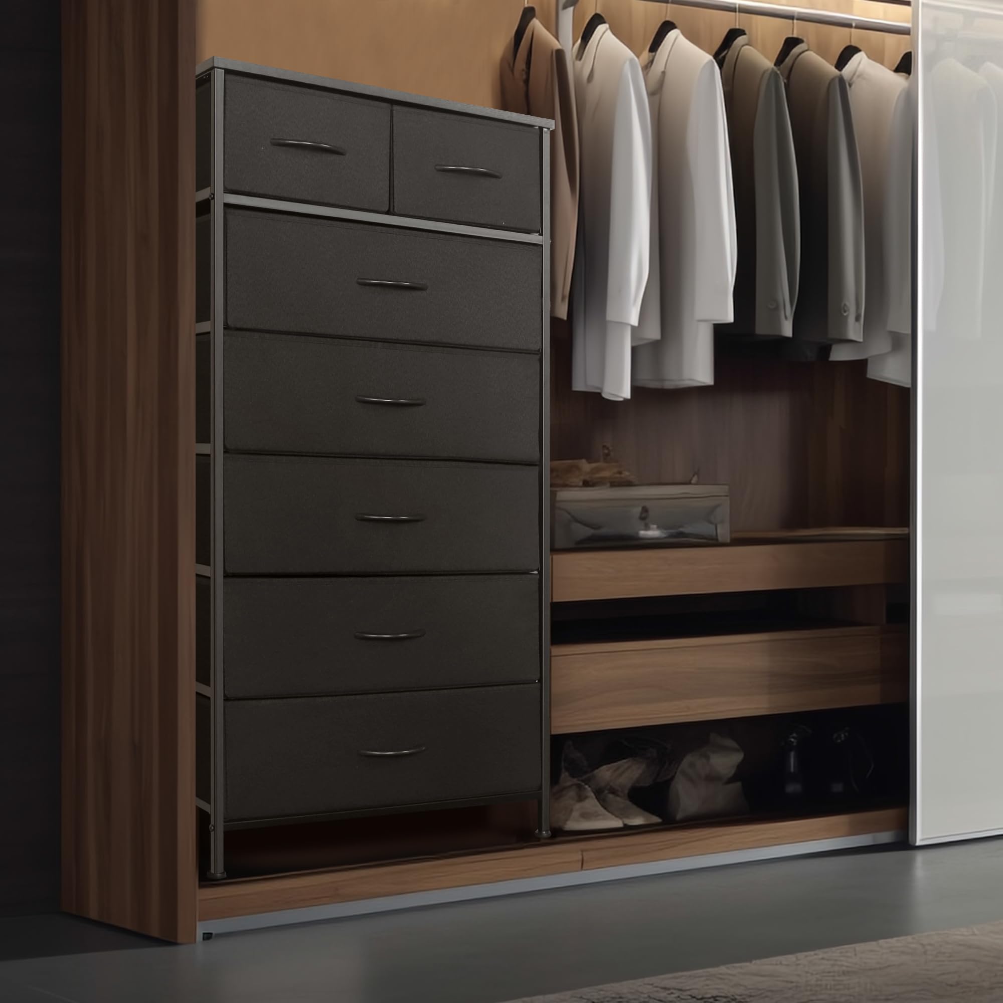 Mifuro tall dresser steel frame with X-lacing for added stability