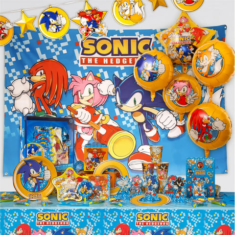 Mighty Mojo Sonic banner 5ft invites guests into a heroic birthday scene.