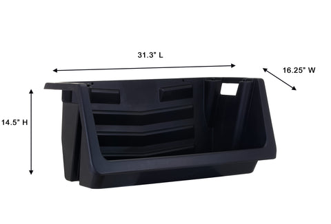 Mighty Tuff bin with extra-large handles for easy transport