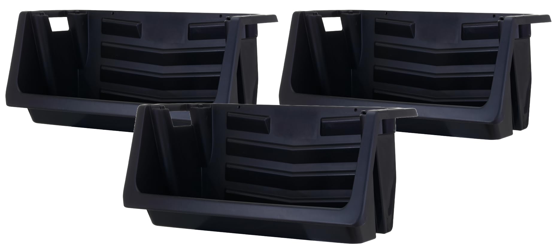 Mighty Tuff heavy-duty nesting stack bins three-pack for bulk storage